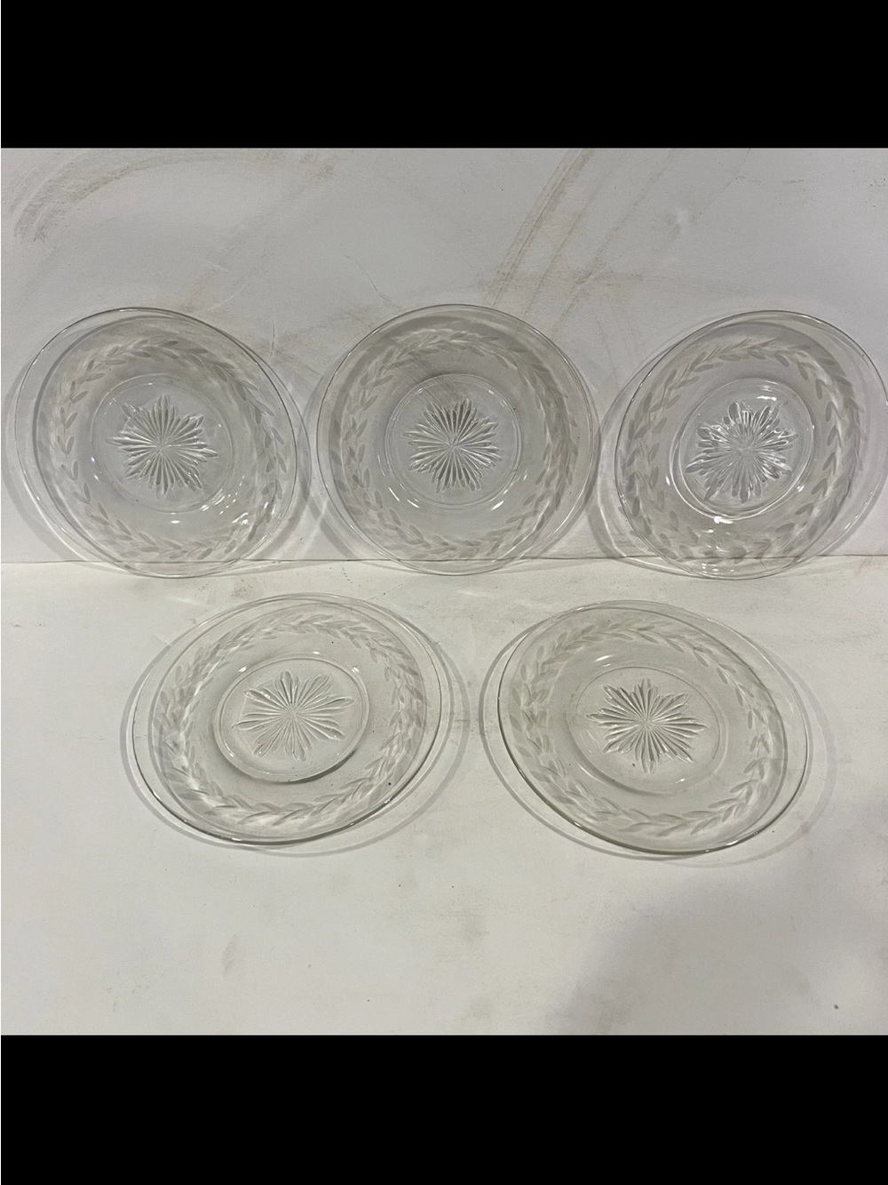 Clear Glass Dessert Plates - Set of 5